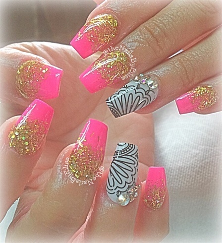 pink-and-gold-nails-36_20 Roz și aur cuie