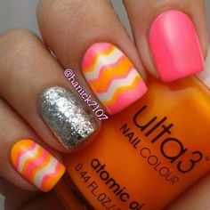 pink-and-orange-nail-designs-74_10 Modele de unghii roz și portocaliu