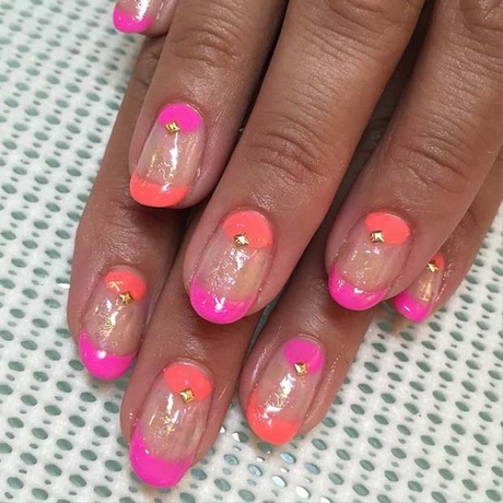pink-and-orange-nail-designs-74_11 Modele de unghii roz și portocaliu