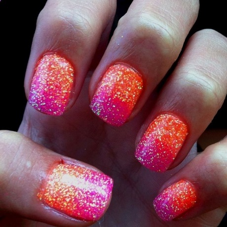 pink-and-orange-nail-designs-74_13 Modele de unghii roz și portocaliu