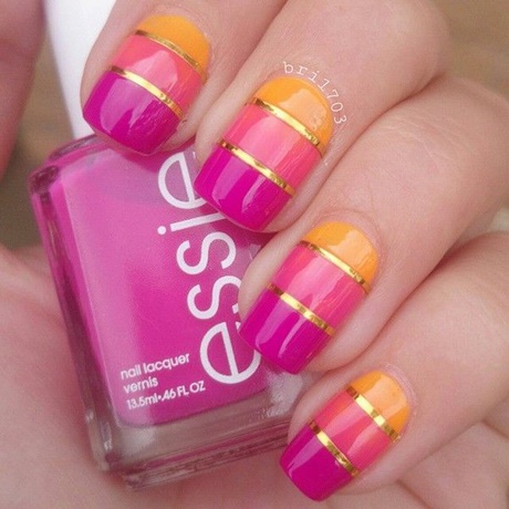pink-and-orange-nail-designs-74_3 Modele de unghii roz și portocaliu