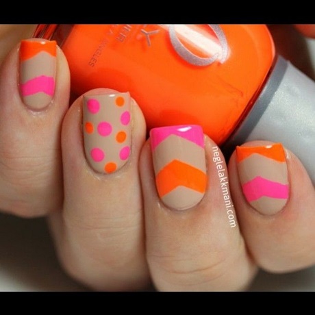 pink-and-orange-nail-designs-74_8 Modele de unghii roz și portocaliu