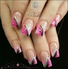 pink-and-silver-nail-art-designs-76_12 Modele de unghii roz și argint