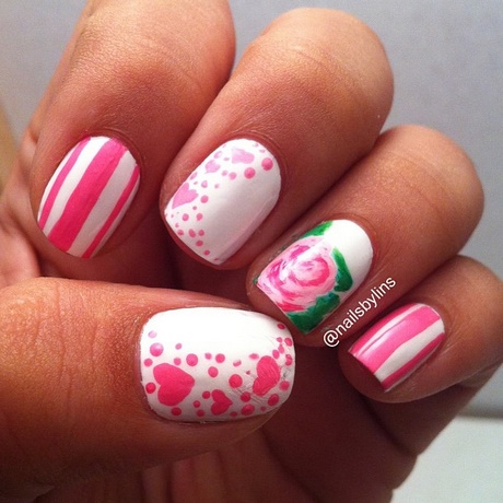 pink-and-white-nail-art-designs-33_6 Modele de unghii roz și alb
