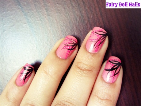 pink-black-and-white-nail-art-04_14 Roz alb-negru nail art