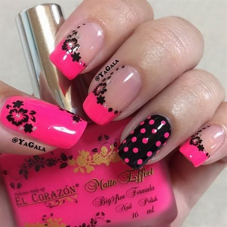 pink-black-and-white-nail-art-04_20 Roz alb-negru nail art