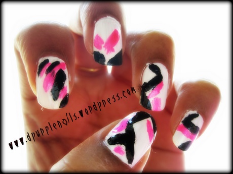 pink-black-white-nails-66_11 Roz negru alb cuie