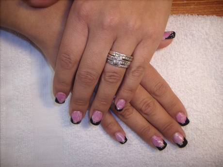 pink-black-white-nails-66_14 Roz negru alb cuie