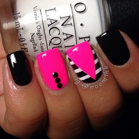 pink-black-white-nails-66_3 Roz negru alb cuie