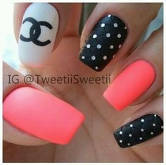 pink-black-white-nails-66_4 Roz negru alb cuie