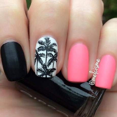 pink-black-white-nails-66_7 Roz negru alb cuie