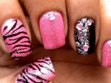 pink-n-black-nail-designs-28_10 Roz n negru modele de unghii