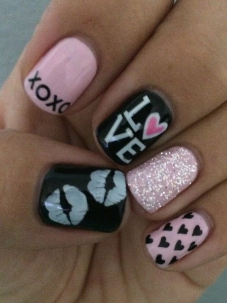 pink-n-black-nail-designs-28_16 Roz n negru modele de unghii
