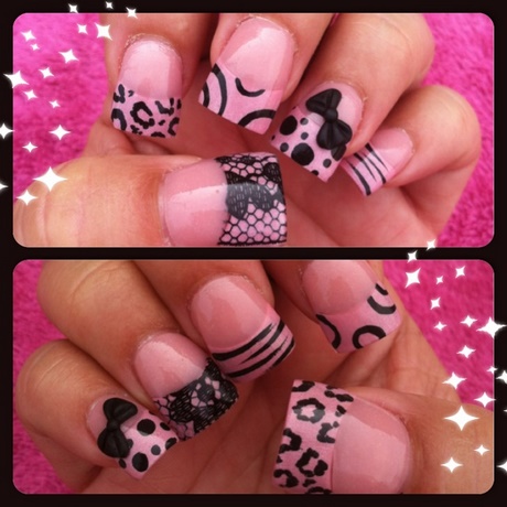 pink-n-black-nail-designs-28_4 Roz n negru modele de unghii