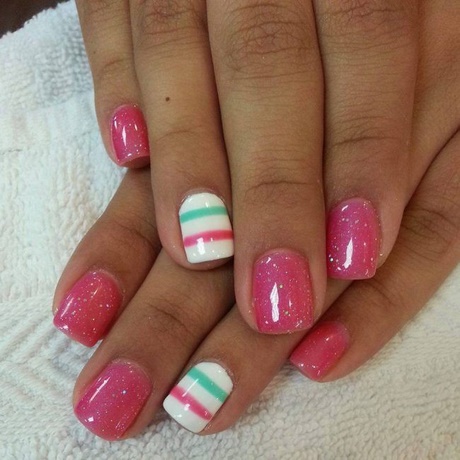 pink-nail-designs-for-short-nails-50_10 Modele de unghii roz pentru unghii scurte