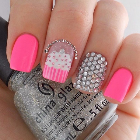 pink-nail-designs-for-short-nails-50_18 Modele de unghii roz pentru unghii scurte