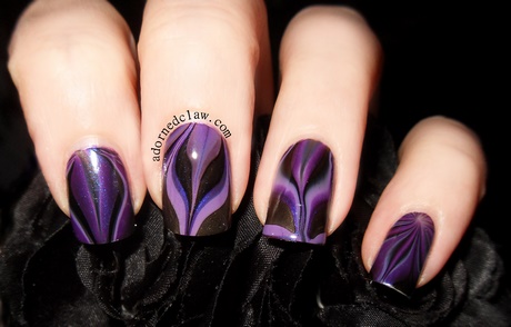 purple-black-and-white-nail-designs-02_10 Modele de unghii alb-negru violet