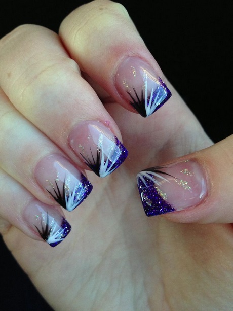 purple-black-and-white-nail-designs-02_2 Modele de unghii alb-negru violet