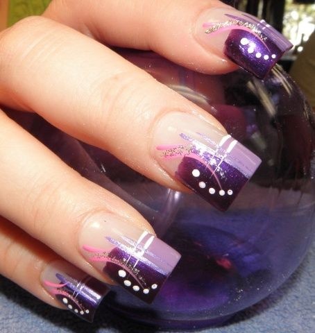 purple-french-manicure-designs-16_2 Modele de manichiură franceză violet