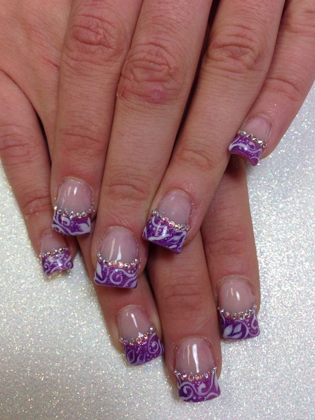 purple-french-manicure-designs-16_8 Modele de manichiură franceză violet