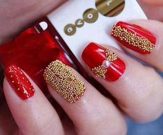 red-and-gold-nail-art-designs-37_4 Modele de unghii roșii și aurii
