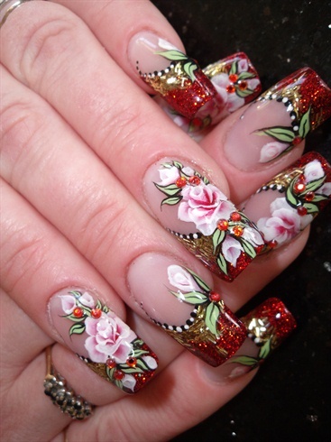 red-and-gold-nail-art-53_10 Arta unghiilor roșii și aurii