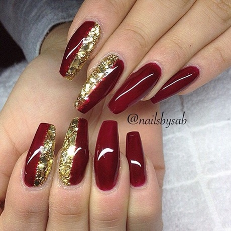 red-and-gold-nails-41 Unghii roșii și aurii