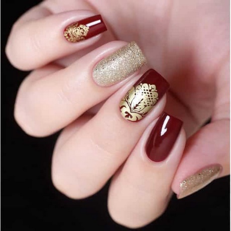 red-and-gold-nails-41_18 Unghii roșii și aurii