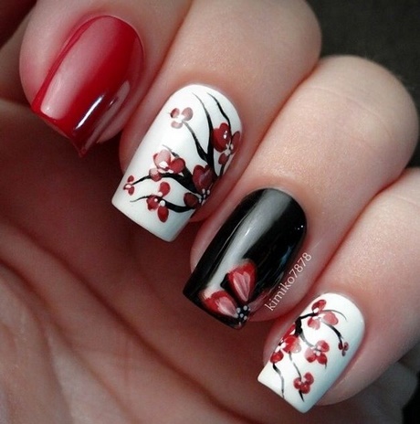 red-black-and-white-nail-art-26_20 Roșu alb-negru nail art