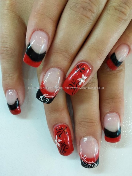 red-black-and-white-nail-art-26_8 Roșu alb-negru nail art