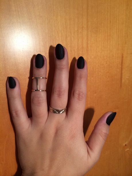 short-matte-black-nails-95_8 Unghii scurte negre mat