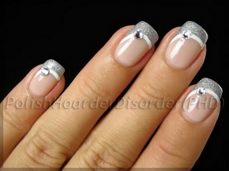 silver-french-nails-32 Argint unghiile franceze