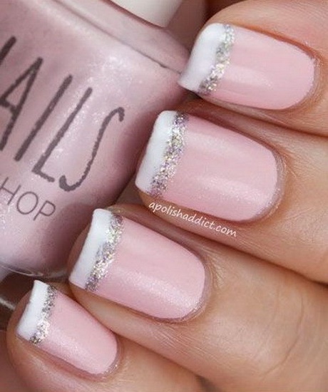 sparkly-french-nails-27_20 Sparkly Franceză cuie