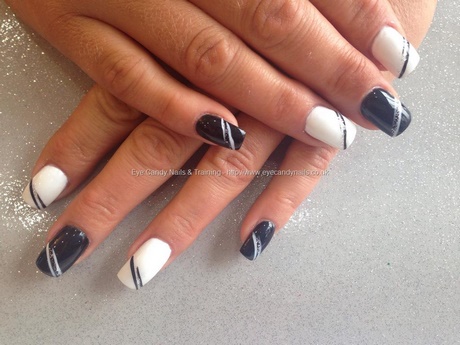 white-and-black-gel-nails-07_11 Unghii cu gel alb și negru