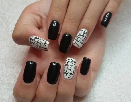 white-and-black-gel-nails-07_16 Unghii cu gel alb și negru