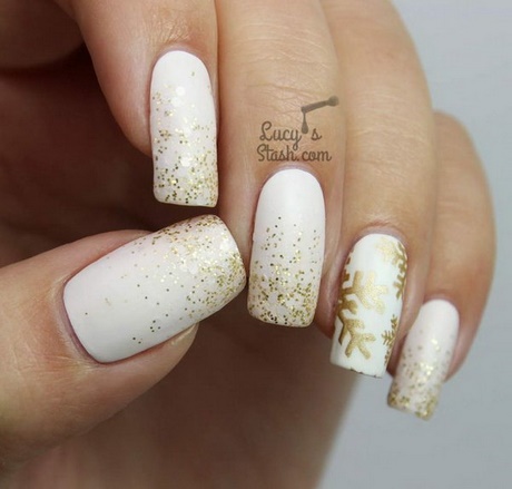 white-and-gold-nails-71_8 Unghii albe și aurii