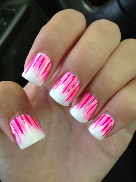 white-and-pink-nail-art-40_13 Arta unghiilor albe și roz