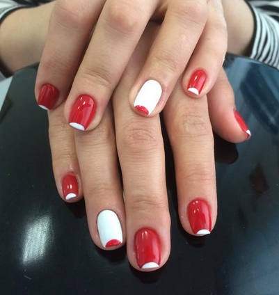 white-and-red-nail-designs-72_18 Modele de unghii albe și roșii