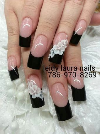 acrylic-nail-designs-black-and-white-73_15 Modele de unghii acrilice alb-negru
