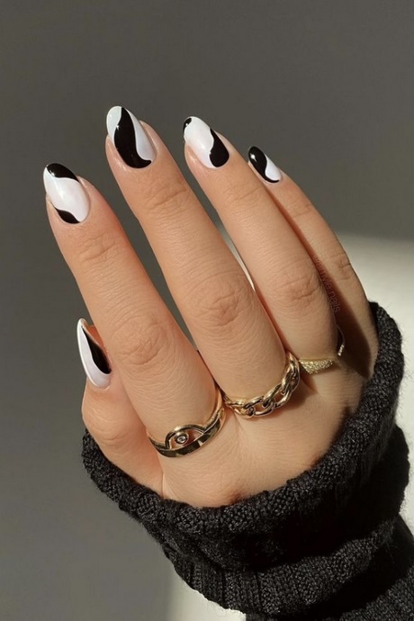 acrylic-nail-designs-black-and-white-73_6 Modele de unghii acrilice alb-negru