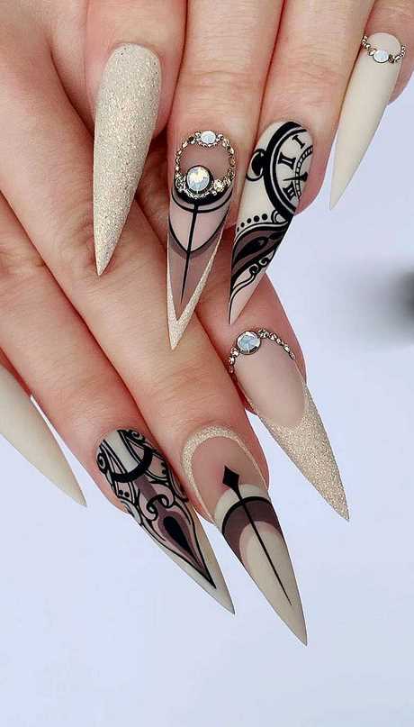 acrylic-nails-coffin-shape-designs-30_13 Acrilice cuie sicriu forma modele