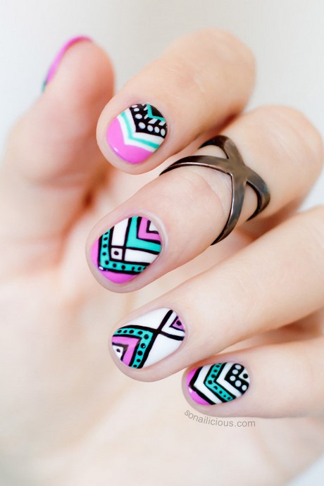 Aztec nail Art designs