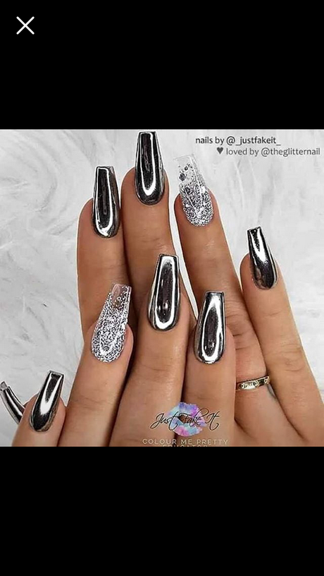 black-and-chrome-nail-designs-10 Modele de unghii negre și cromate