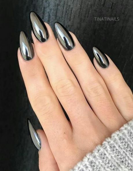 black-and-chrome-nail-designs-10_4 Modele de unghii negre și cromate
