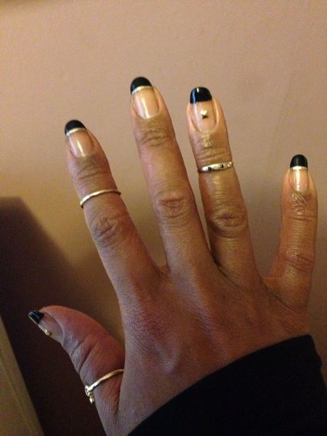 black-and-gold-french-tip-nails-60_5 Negru și aur Franceză sfat cuie
