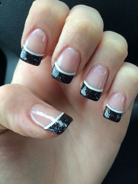 black-and-white-french-tip-nail-designs-49_15 Modele de unghii cu vârf francez alb-negru