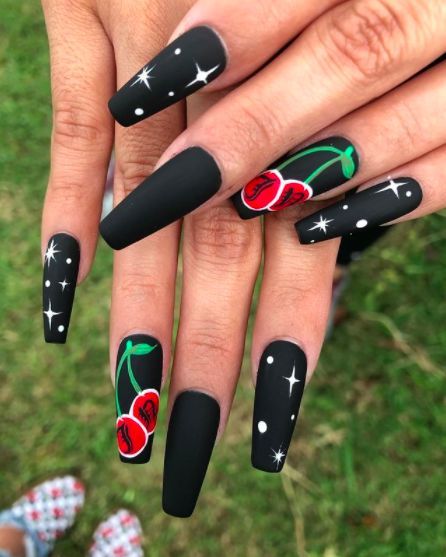black-cherry-nail-designs-60_4 Modele de unghii de cireș negru