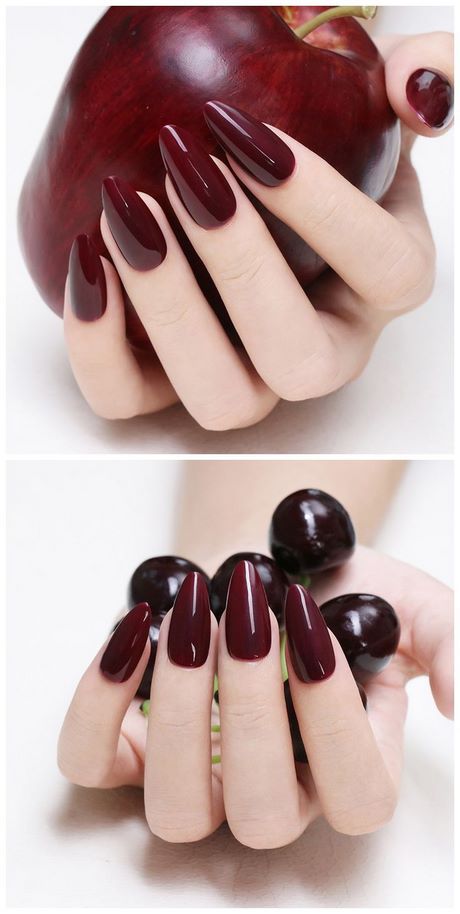 black-cherry-nail-designs-60_5 Modele de unghii de cireș negru