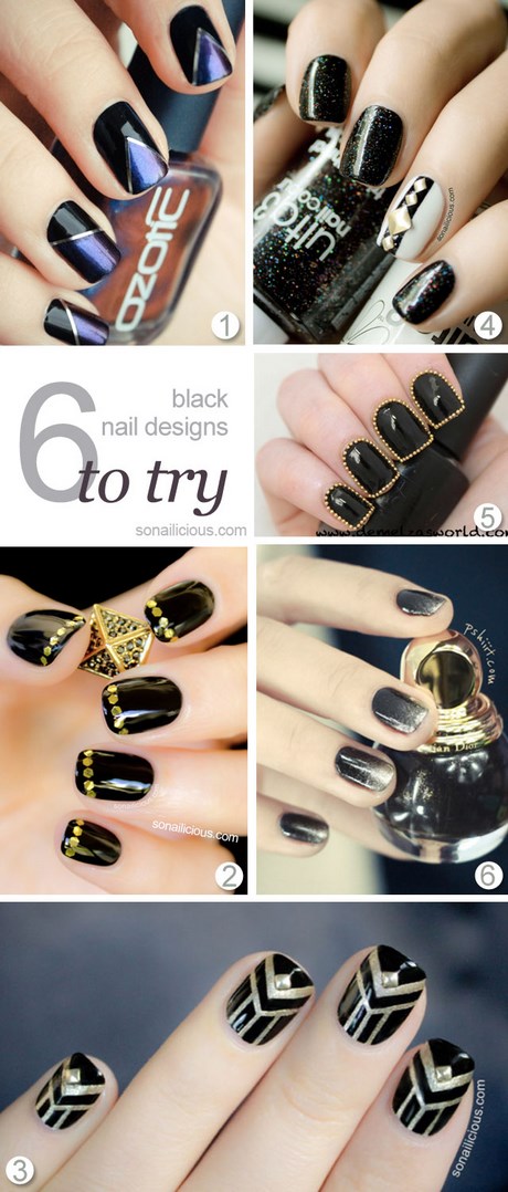 black-fingernail-polish-designs-46_9 Negru unghii poloneză modele