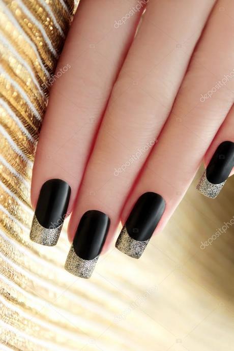 black-french-nail-art-28_16 Negru Franceză nail art